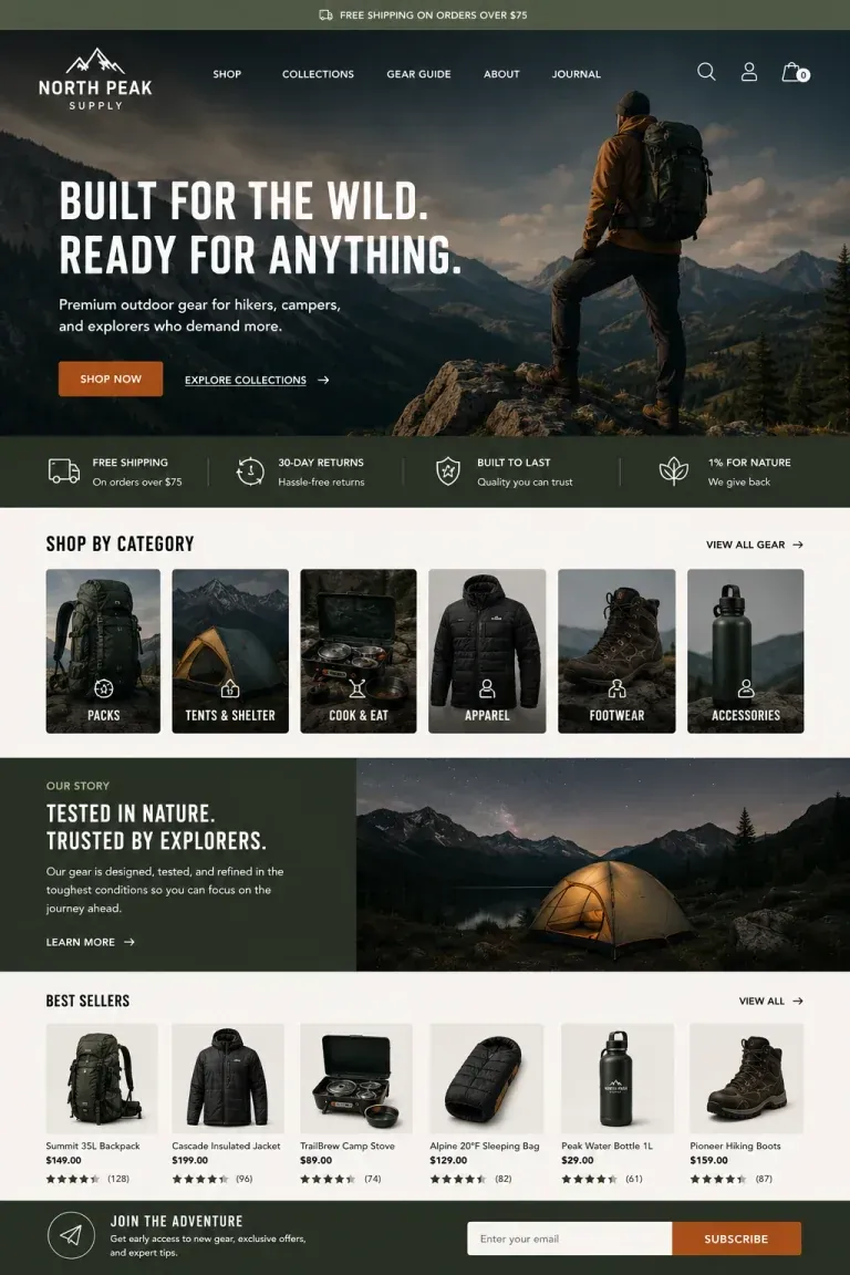 North Peak Supply website